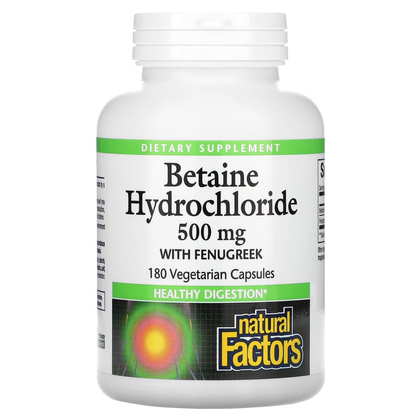 Natural Factors, Betaine Hydrochloride with Fenugreek, 5, 180 Vegetarian Capsules UPC 068958017211 | Hilife Vitamins