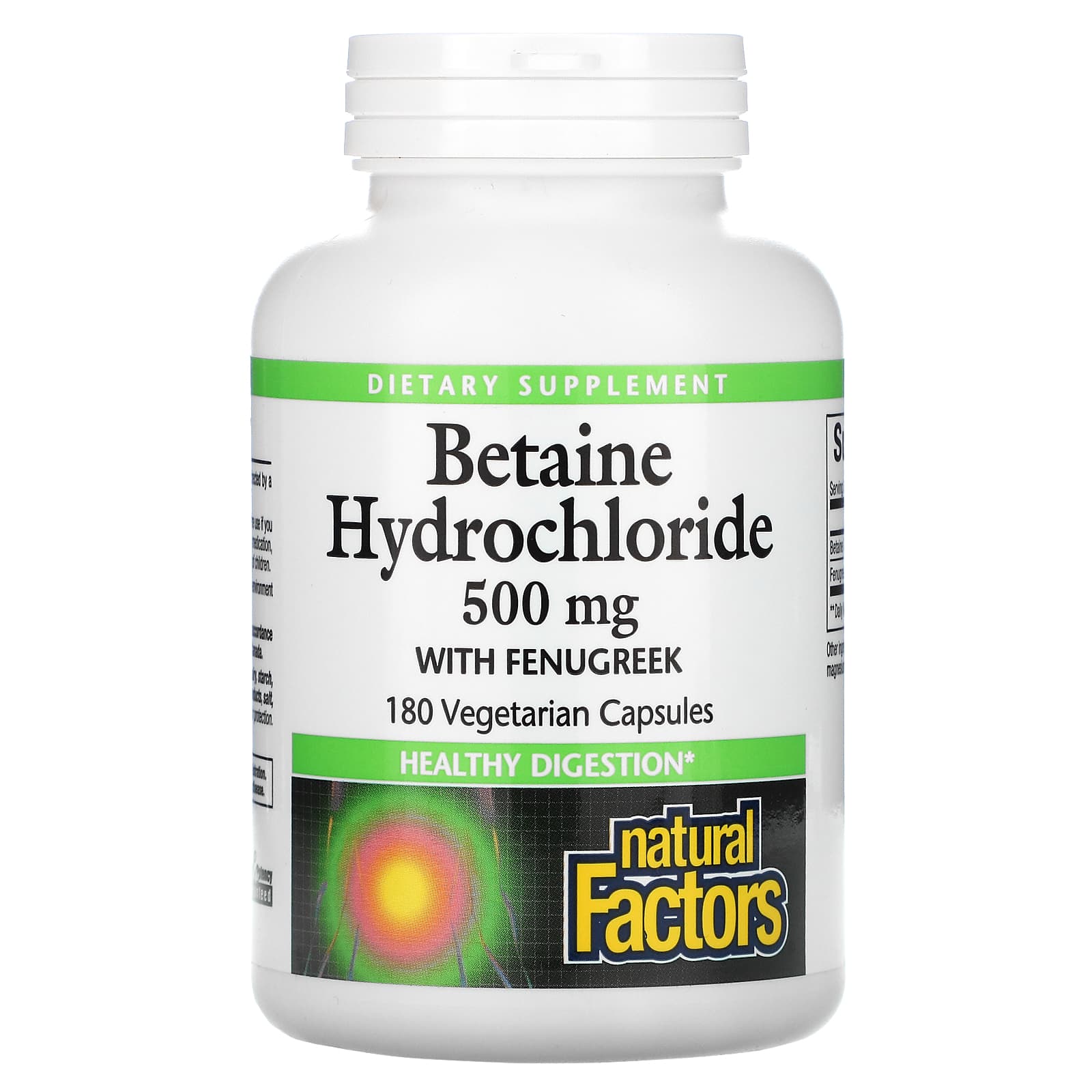 Natural Factors, Betaine Hydrochloride with Fenugreek, 5, 180 Vegetarian Capsules UPC 068958017211 | Hilife Vitamins
