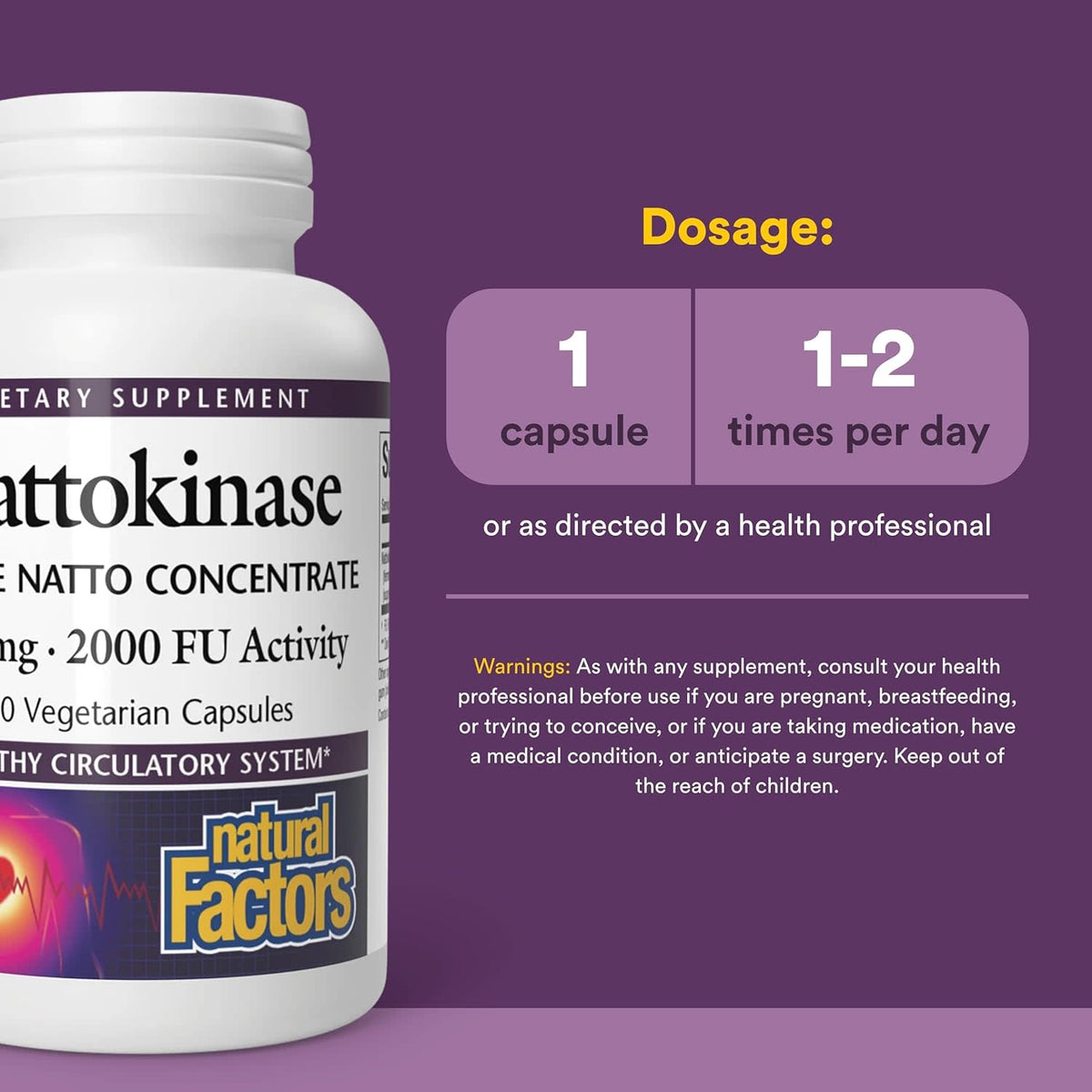 Natural Factors, Nattokinase, 100 mg, 60 Capsules UPC 068958017259 | Hilife Vitamins