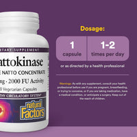 Natural Factors, Nattokinase, 100 mg, 60 Capsules UPC 068958017259 | Hilife Vitamins