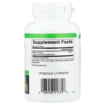 Natural Factors, Bromelain, 500 mg, 90 Capsules UPC 068958017358 | Hilife Vitamins