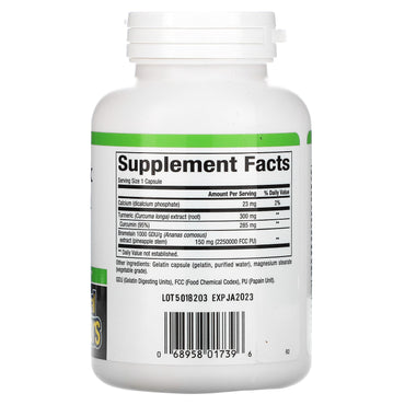 Natural Factors, Turmeric & Bromelain, 450 mg, 180 Capsules UPC 068958017396 | Hilife Vitamins
