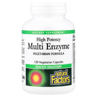 Natural Factors, High Potency, Multi Enzyme, 120 Vegetarian Capsules UPC 068958017464 | Hilife Vitamins