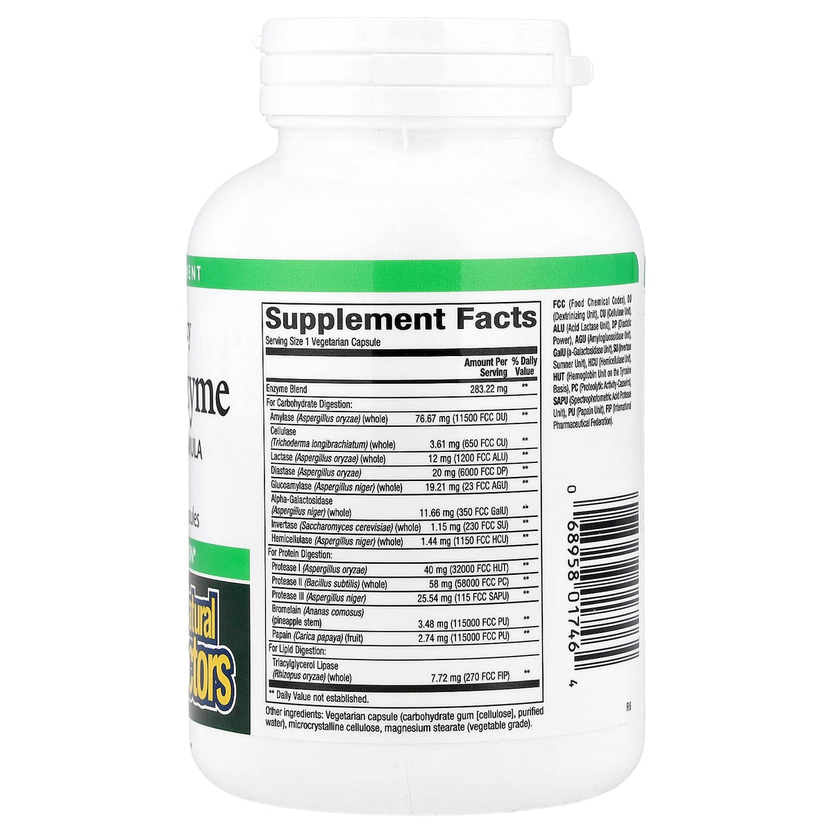 Natural Factors, High Potency, Multi Enzyme, 120 Vegetarian Capsules UPC 068958017464 | Hilife Vitamins