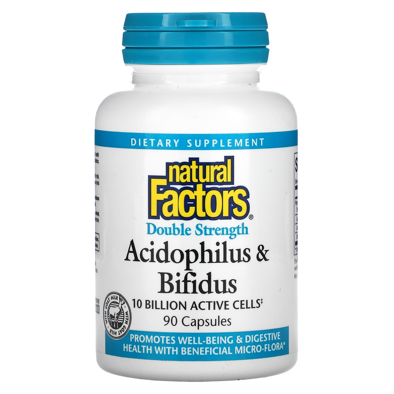 Natural Factors, Acidophilus & Bifidus, Double Strength, 90 Capsules UPC 068958018058 | Hilife Vitamins