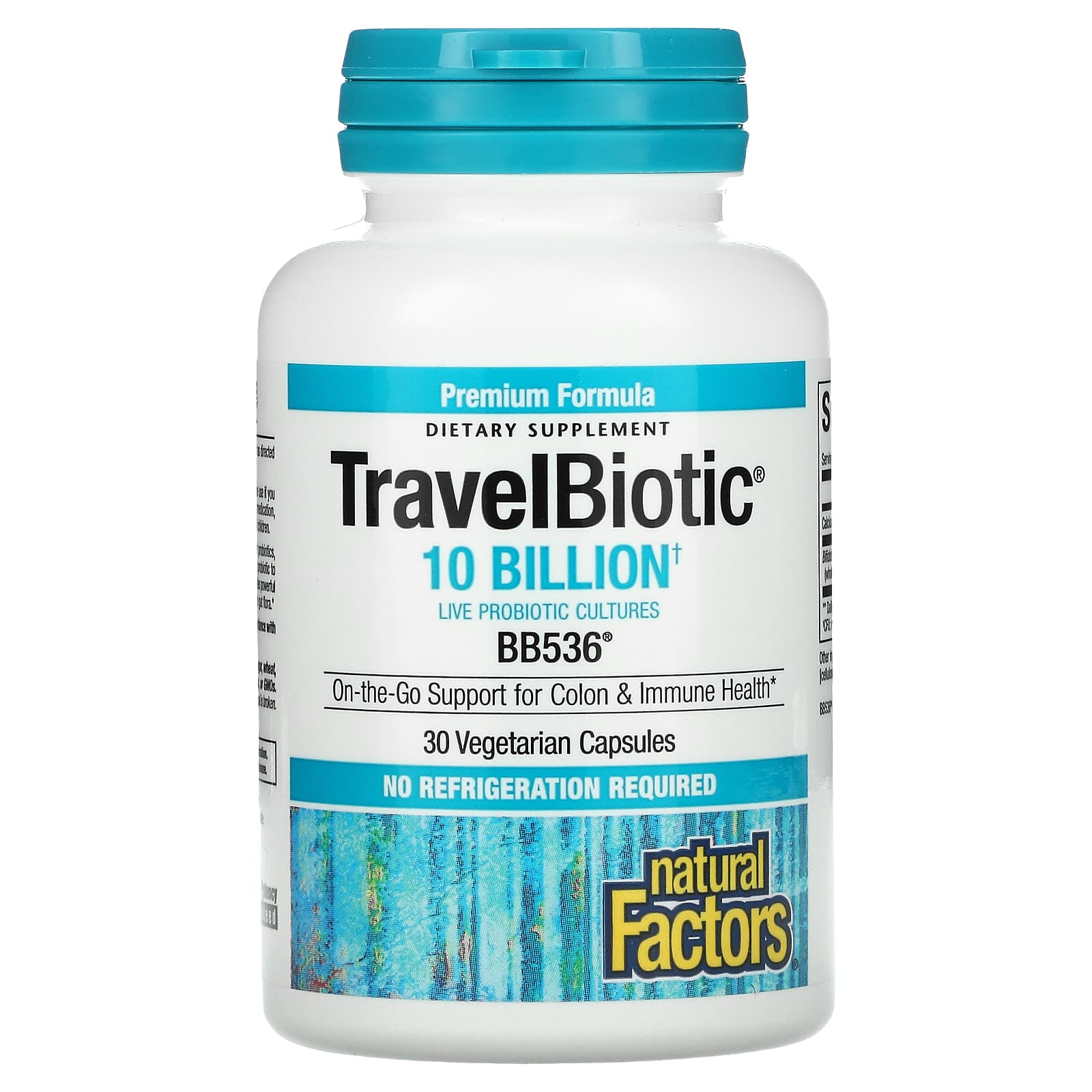 Natural Factors, Travel Biotic, BB536, 10 Billion, 30 Capsules UPC 068958018133 | Hilife Vitamins