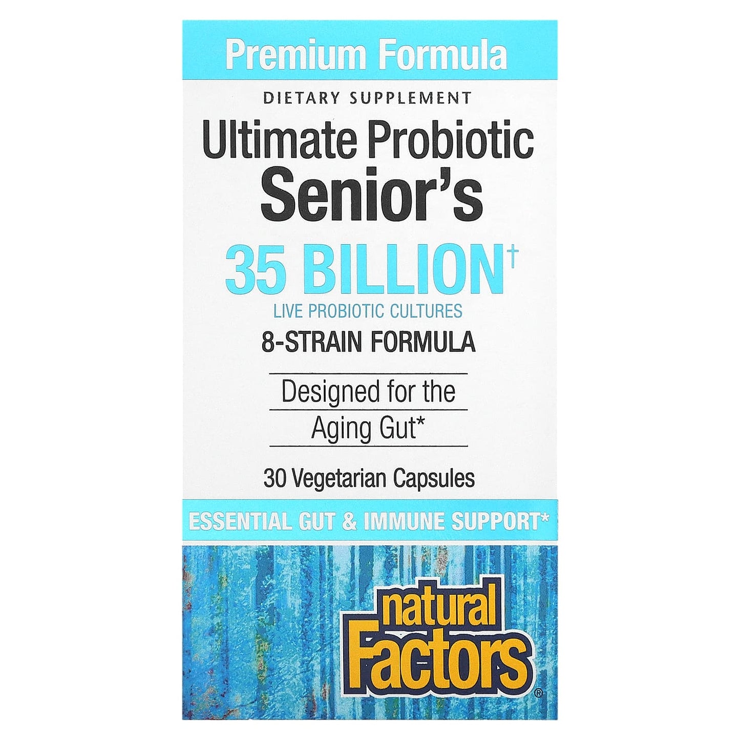 Natural Factors, Ultimate Probiotic, Senior's, 35 Billion CFU, 30 Vegetarian Capsules UPC 068958018140 | Hilife Vitamins