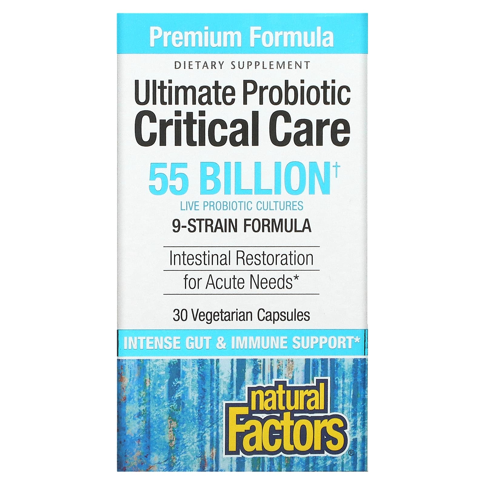 Natural Factors, Ultimate Probiotic, Critical Care, 55 B, 30 Vegetarian Capsules UPC 068958018171 | Hilife Vitamins