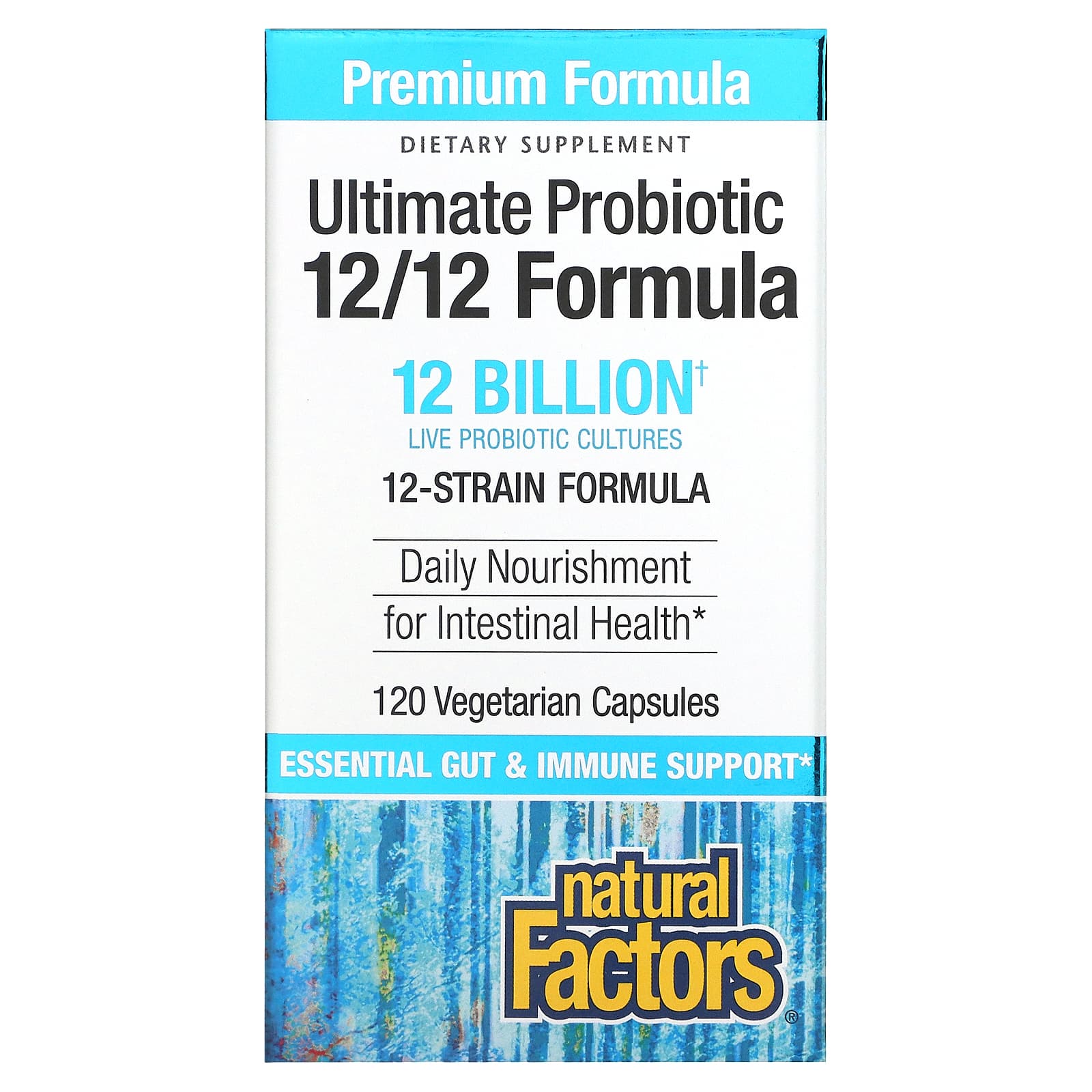 Natural Factors, Ultimate Probiotic, 12/12 Formula, 12 B, .4 Capsules UPC 068958018485 | Hilife Vitamins