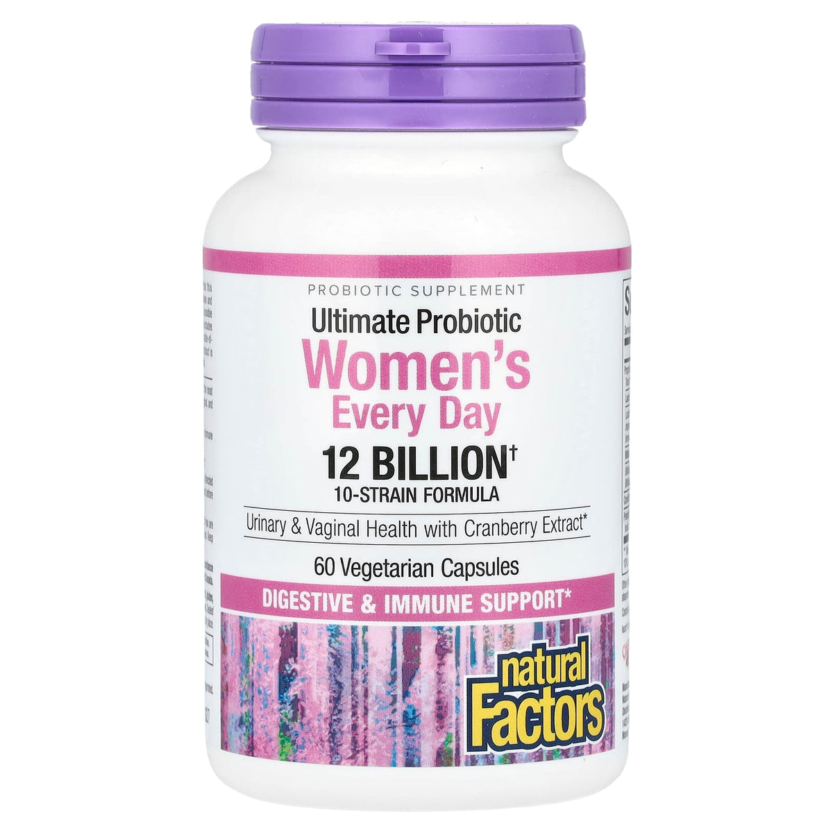 Natural Factors, Ultimate Probiotic Women's Every Day, 12 Billion, 60 Vegetarian Capsules UPC 068958018492 | Hilife Vitamins