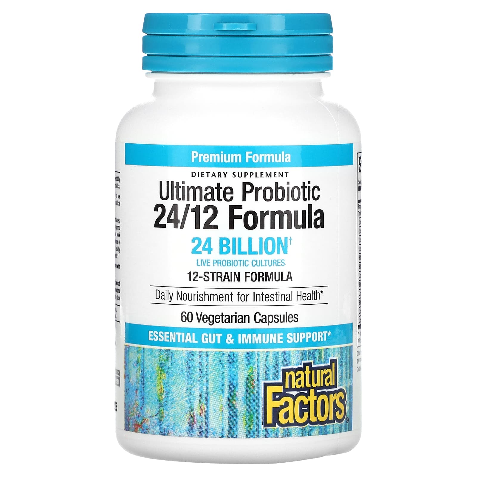 Natural Factors, Ultimate Probiotic, 24/12 Formula, 24 Billion, 60 Vegetarian Capsules UPC 068958018522 | Hilife Vitamins