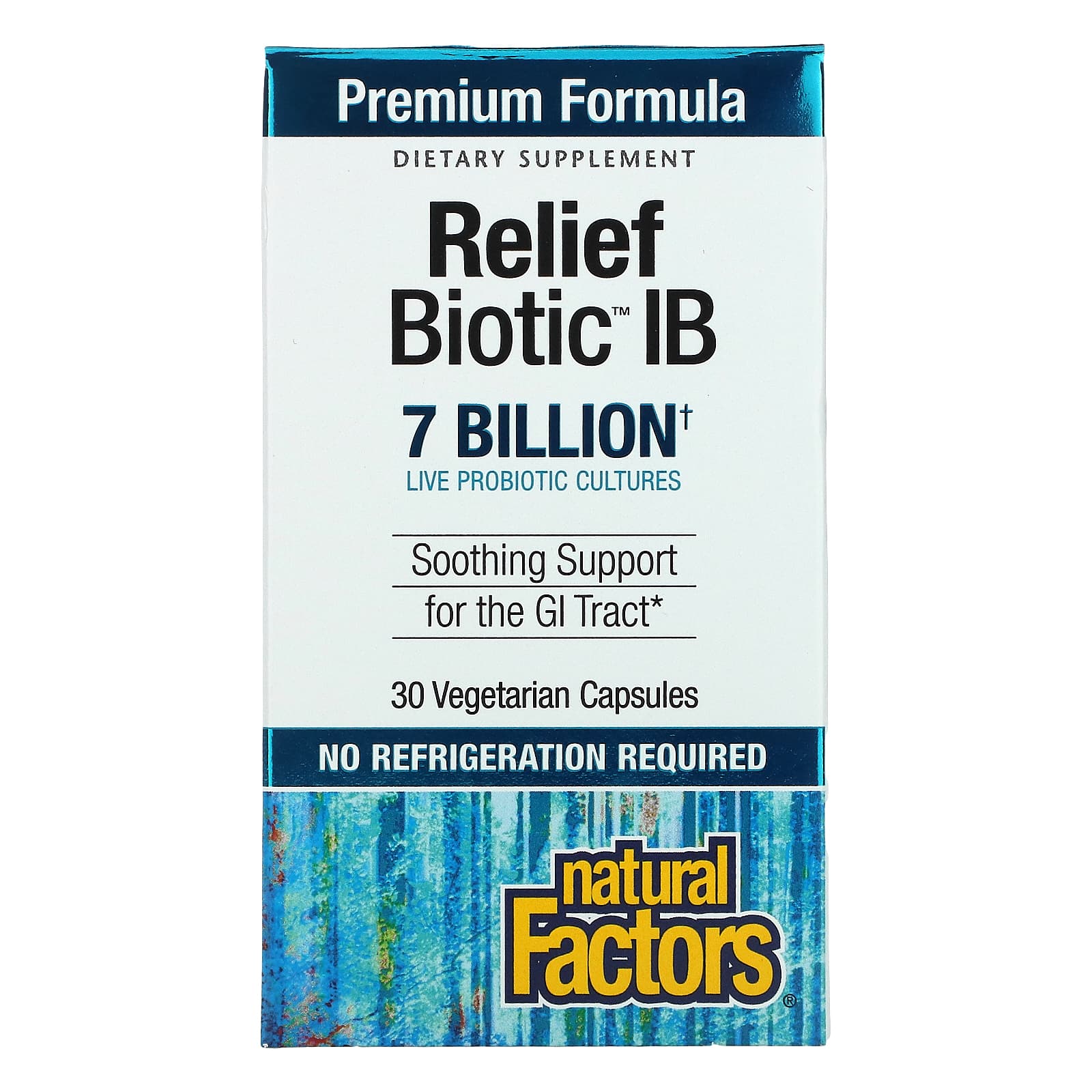Natural Factors, ReliefBiotic IB, 7 Billion, 30 Capsules UPC 068958018614 | Hilife Vitamins