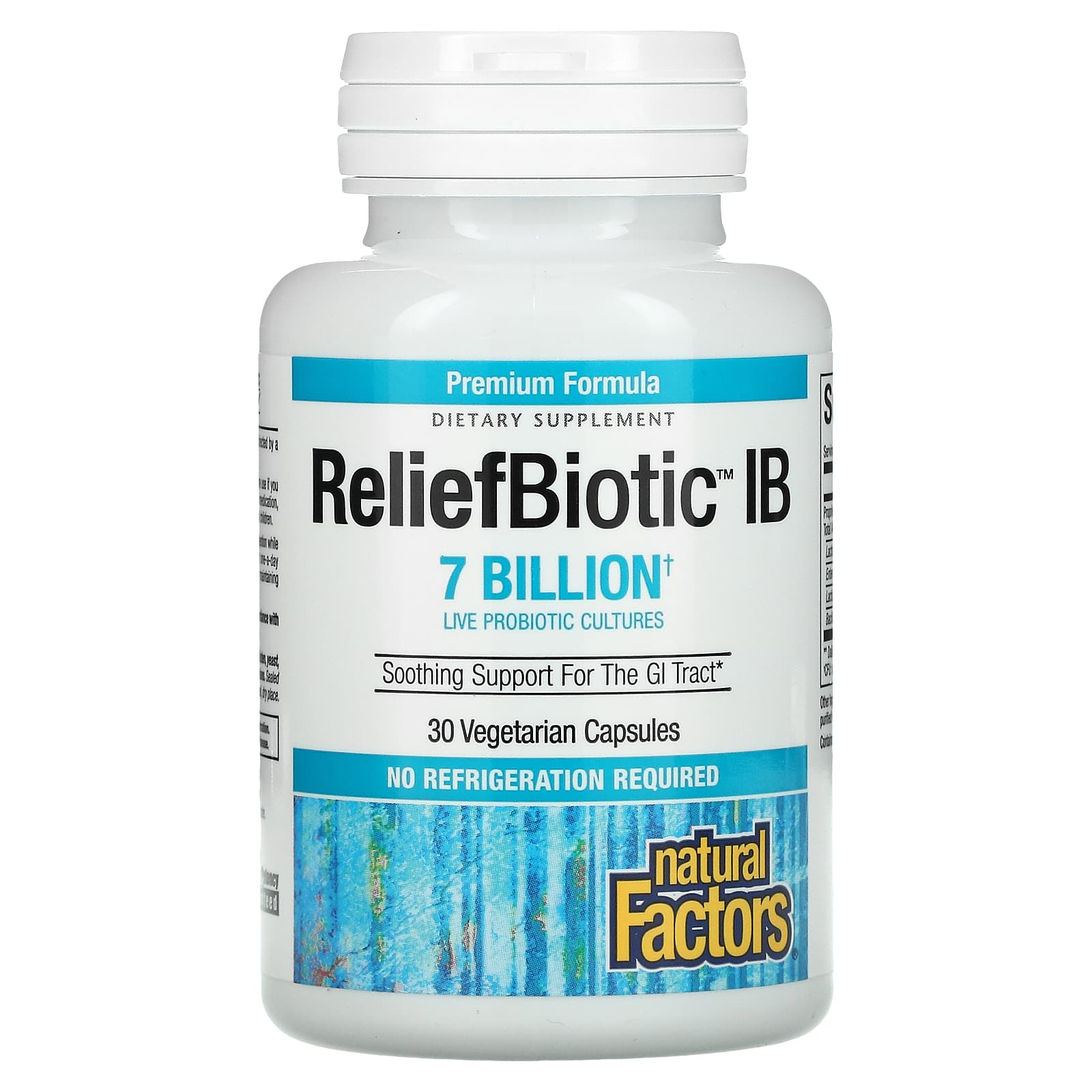 Natural Factors, ReliefBiotic IB, 7 Billion, 30 Capsules UPC 068958018614 | Hilife Vitamins