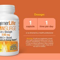 Natural Factors, RegenerLife®, NMN Surge, 500 mg, 30 Vegetarian Capsules UPC 068958019260 | Hilife Vitamins