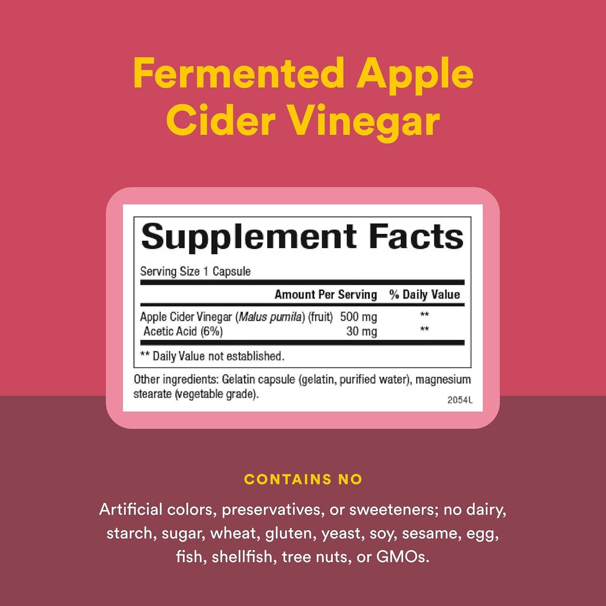 Natural Factors, Fermented Apple Cider Vinegar, 500 mg, 360 Capsules UPC 068958020549 | Hilife Vitamins