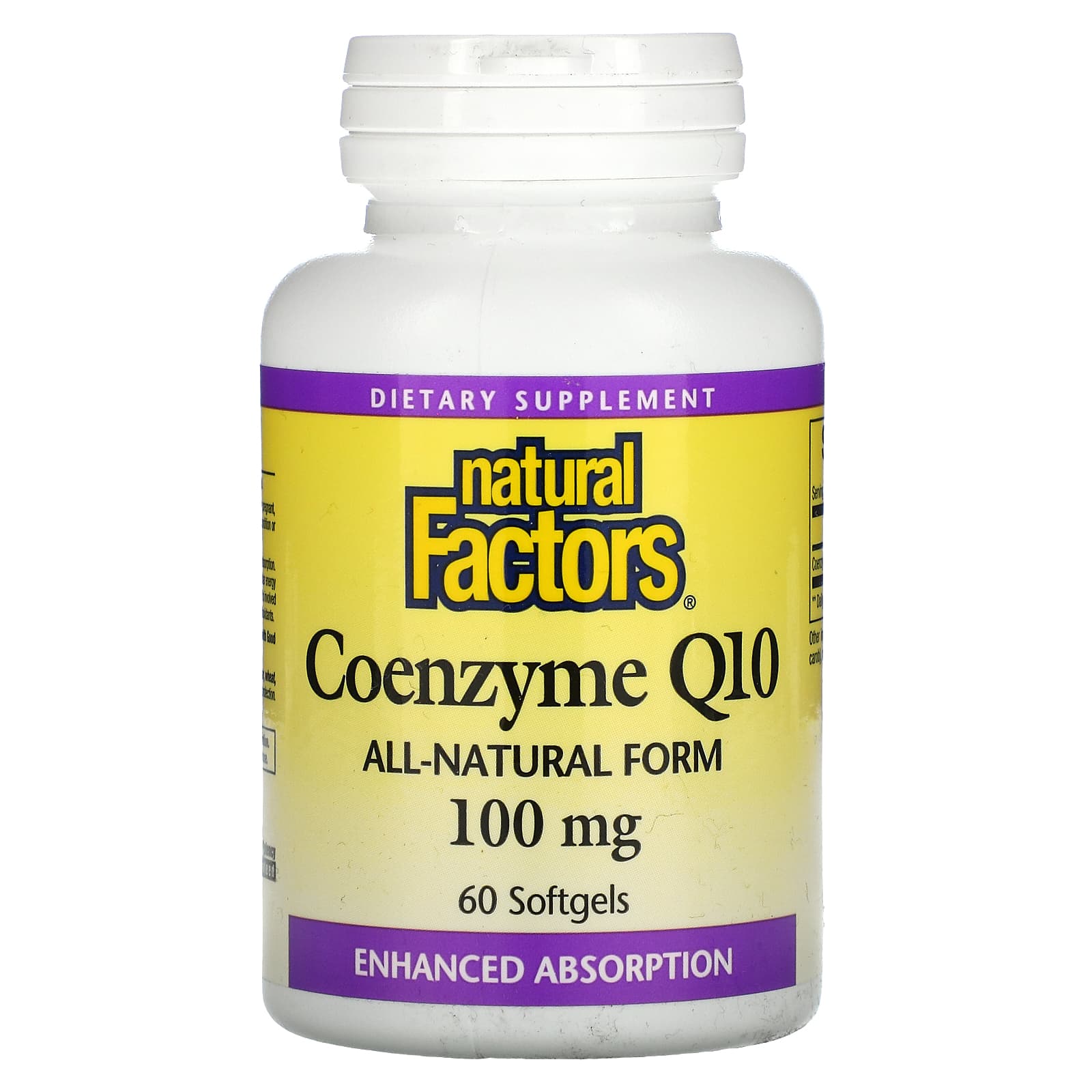 Natural Factors, Coenzyme Q10, 100 mg, 60 Softgels UPC 068958020716 | Hilife Vitamins