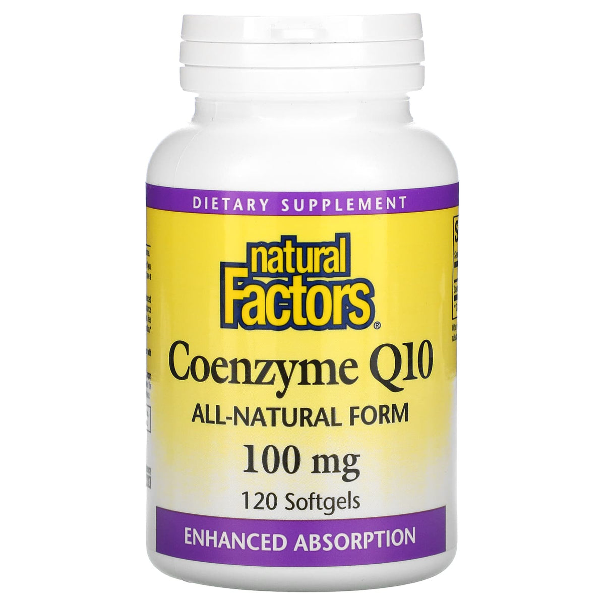 Natural Factors, Coenzyme Q10, 100 mg, 120 Softgels UPC 068958020723 | Hilife Vitamins