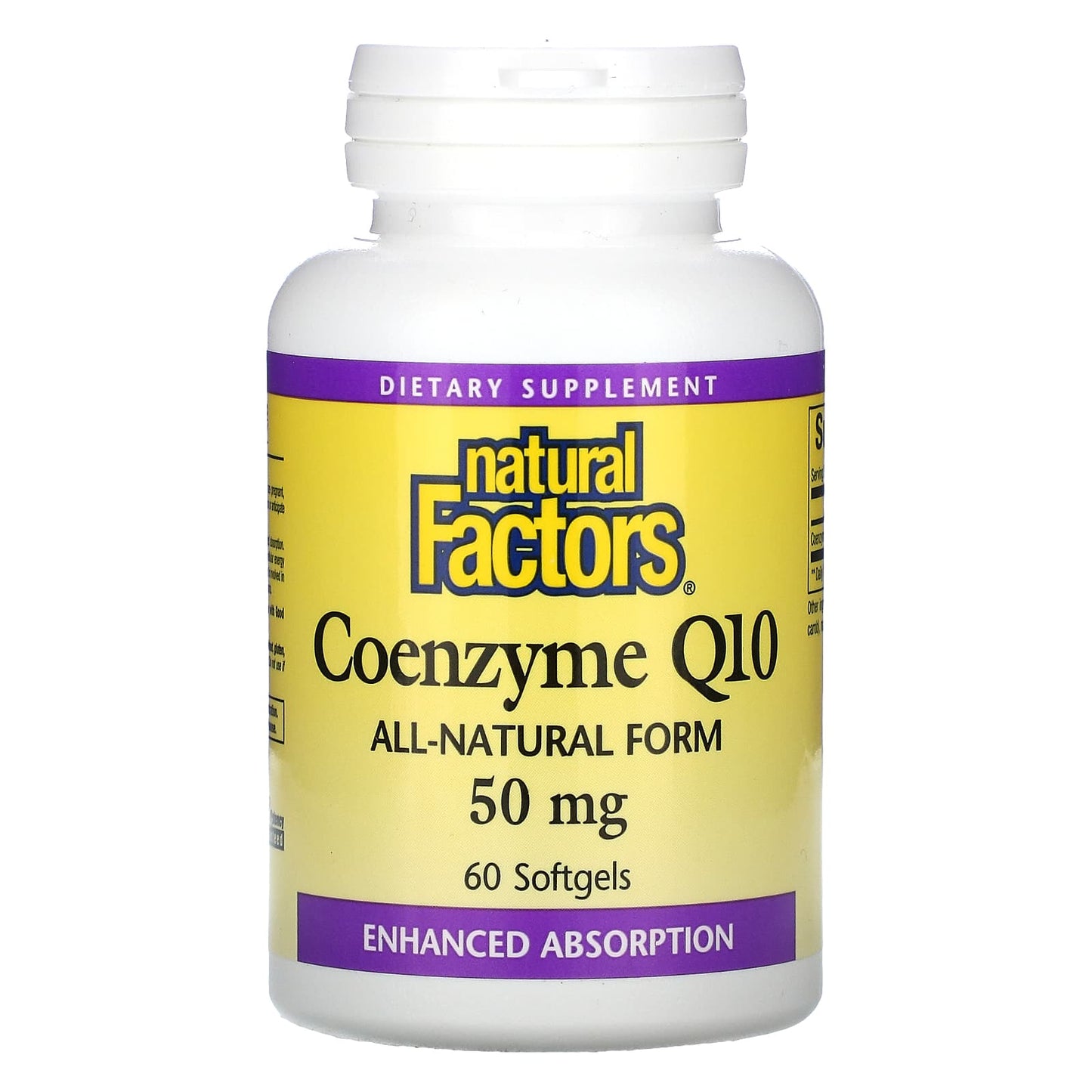 Natural Factors, Coenzyme Q10, 50 mg, 60 Softgels UPC 068958020730 | Hilife Vitamins