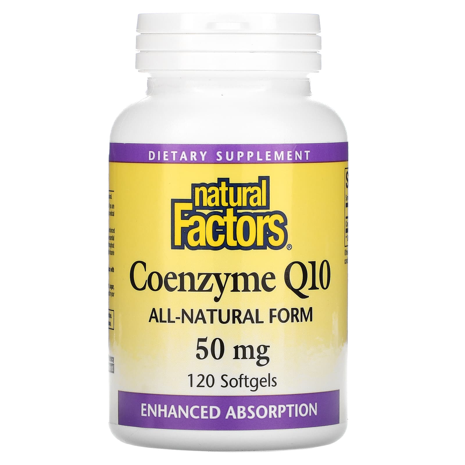 Natural Factors, Coenzyme Q10, 50 mg, 120 Softgels UPC 068958020747 | Hilife Vitamins