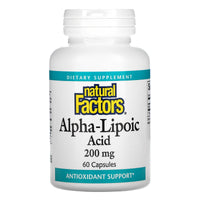 Natural Factors, Alpha-Lipoic Acid, 200 mg, 60 Capsules UPC 068958020983 | Hilife Vitamins