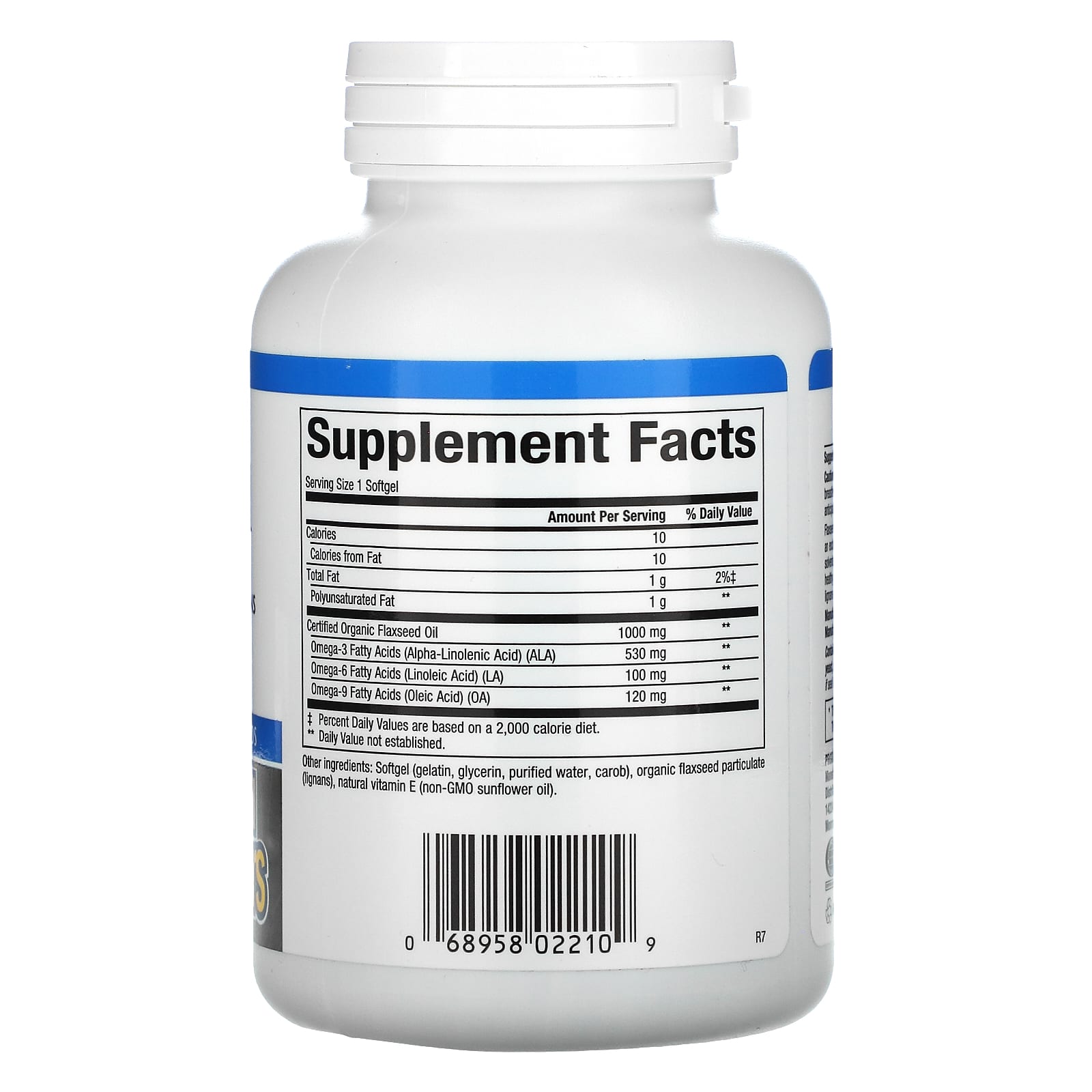 Natural Factors, OmegaFactors, Flaxseed Oil, 1,000 mg, 90 Softgels UPC 068958022109 | Hilife Vitamins