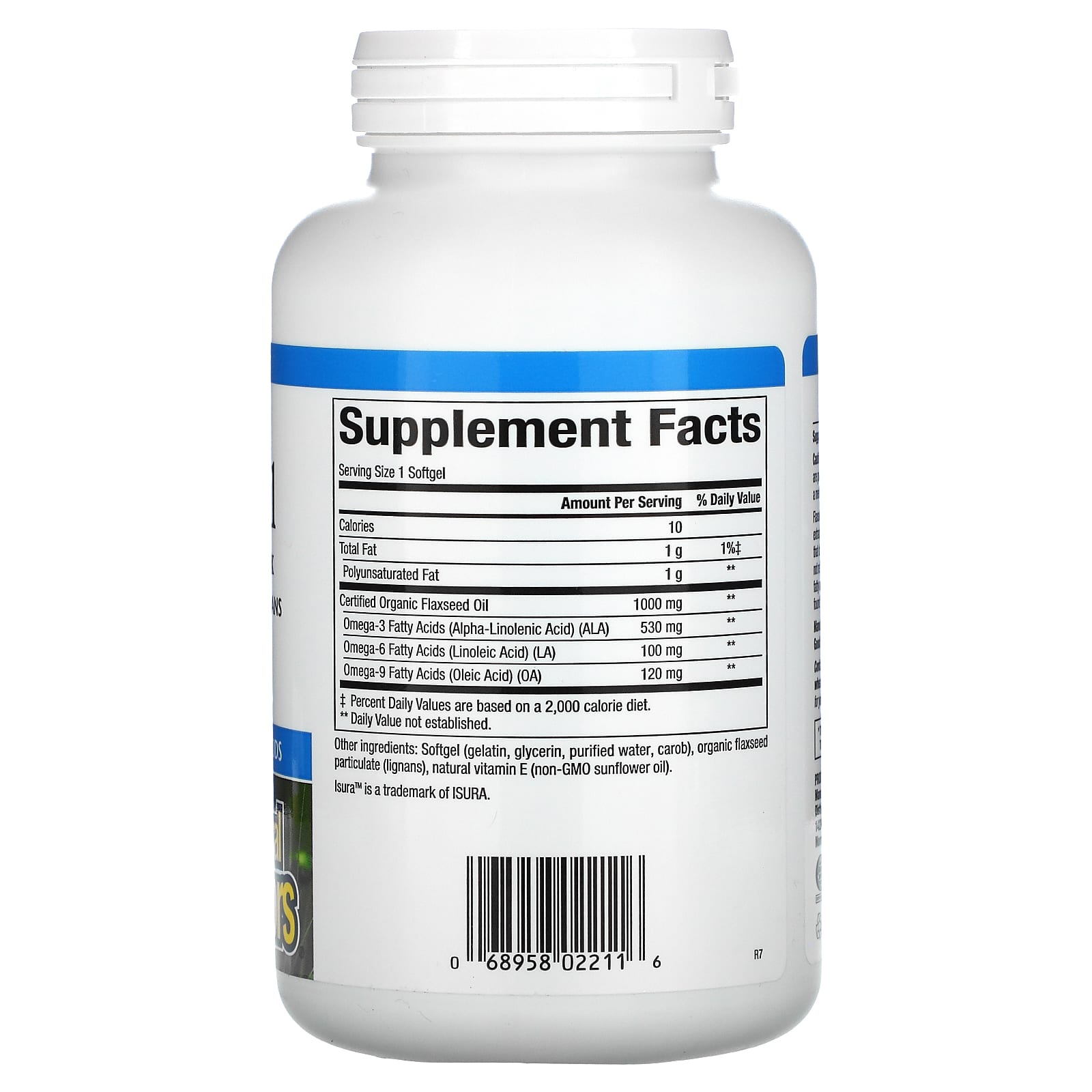 Natural Factors, OmegaFactors, Flaxseed Oil, 1,000 mg, 180 Softgels UPC 068958022116 | Hilife Vitamins