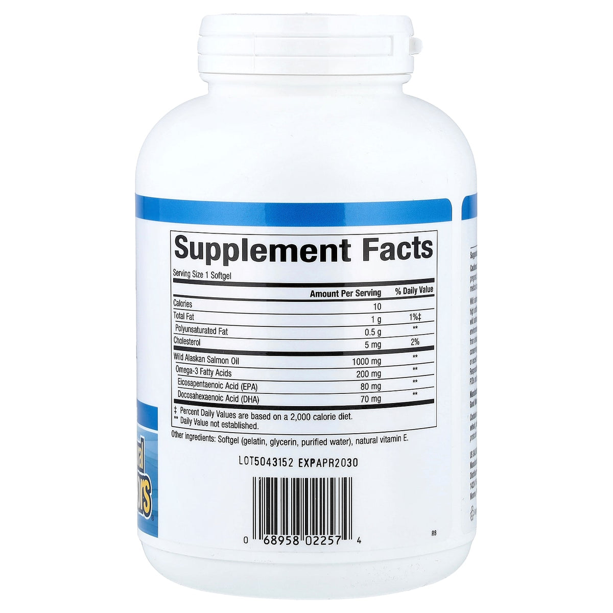 Natural Factors, Omega Factors®, Wild Alaskan Salmon Oil, 1,000 mg, 180 Softgels UPC 068958022574 | Hilife Vitamins