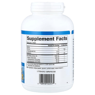 Natural Factors, Omega Factors®, Wild Alaskan Salmon Oil, 1,000 mg, 180 Softgels UPC 068958022574 | Hilife Vitamins