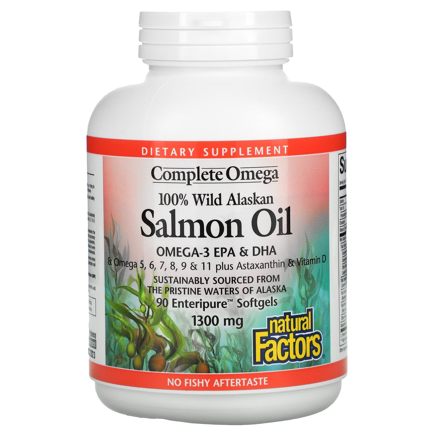 Natural Factors, 100% Wild Alaskan Salmon Oil, 1300 mg, 90 Softgels UPC 068958022659 | Hilife Vitamins