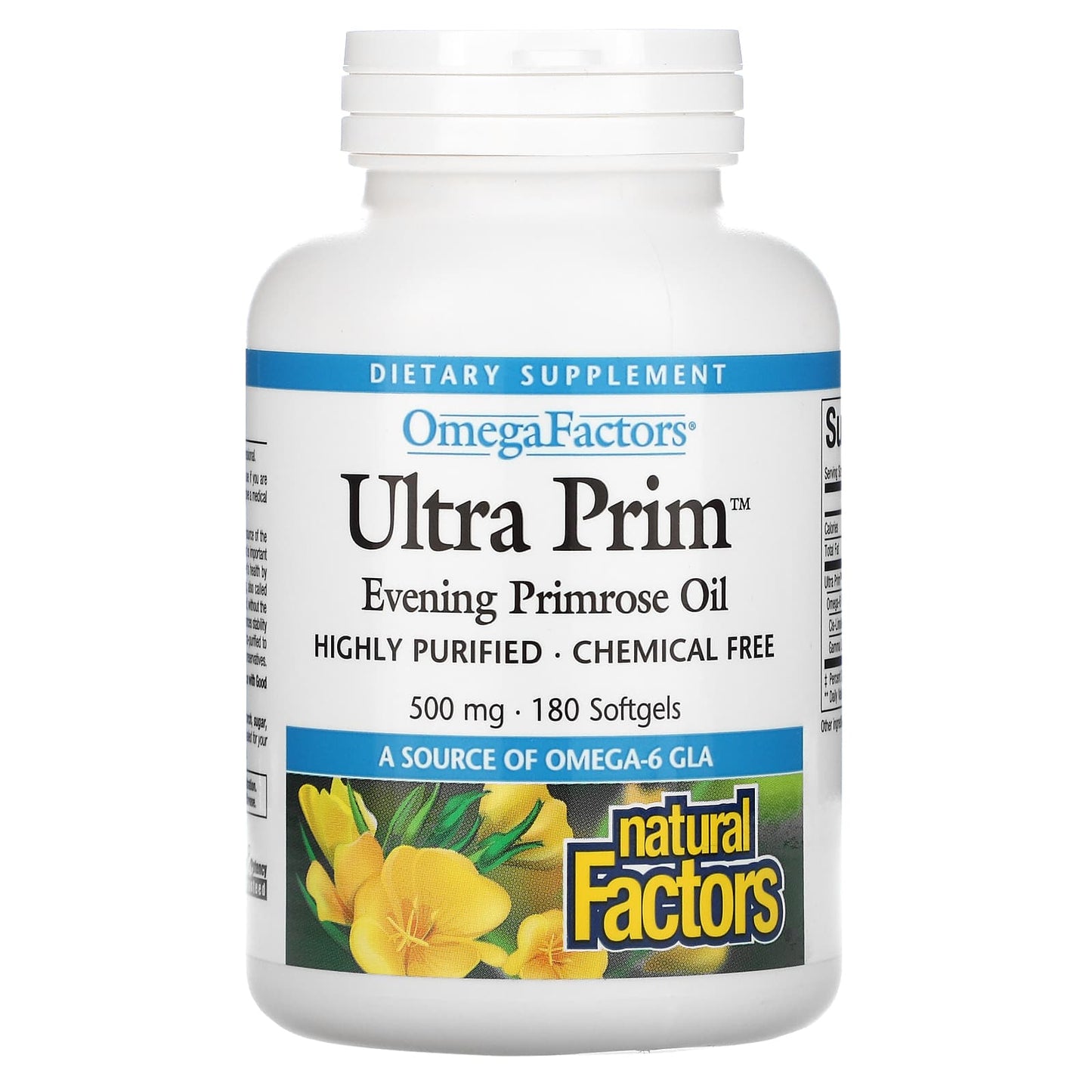 Natural Factors, OmegaFactors, Ultra Prim, Evening Primr, 180 Softgels UPC 068958023564 | Hilife Vitamins