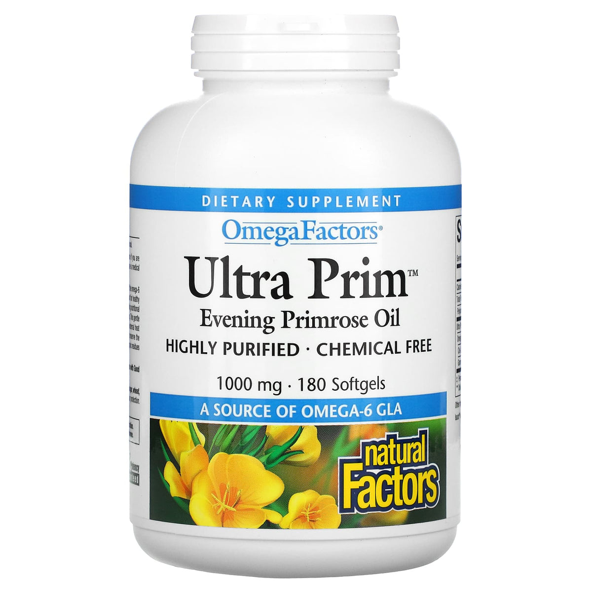 Natural Factors, OmegaFactors, Ultra Prim, Evening Primr, 180 Softgels UPC 068958023656 | Hilife Vitamins