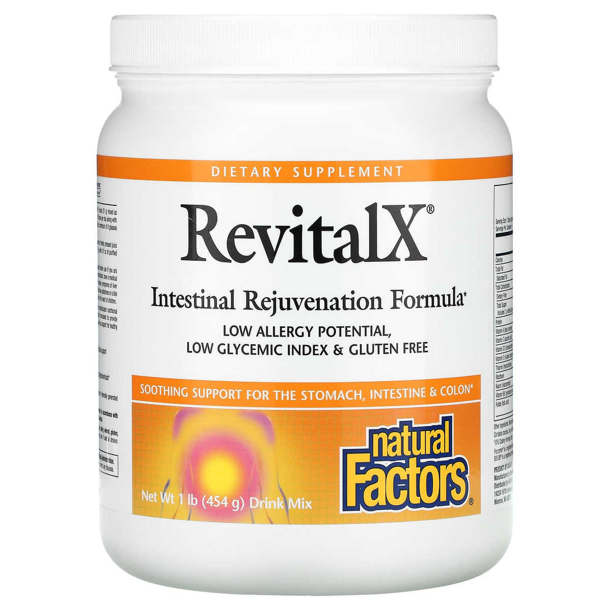 Natural Factors, RevitalX, Intestinal Rejuvenation Formu, 1 Lb UPC 068958024004 | Hilife Vitamins