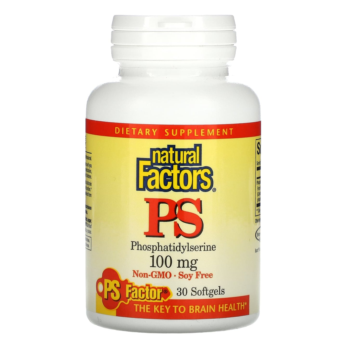 Natural Factors, PS, Phosphatidylserine, 100 mg, 30 Softgels UPC 068958026152 | Hilife Vitamins