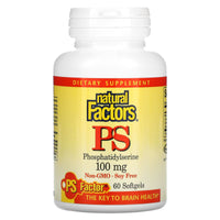 Natural Factors, PS Phosphatidylserine, 100 mg, 60 Softgels UPC 068958026169 | Hilife Vitamins