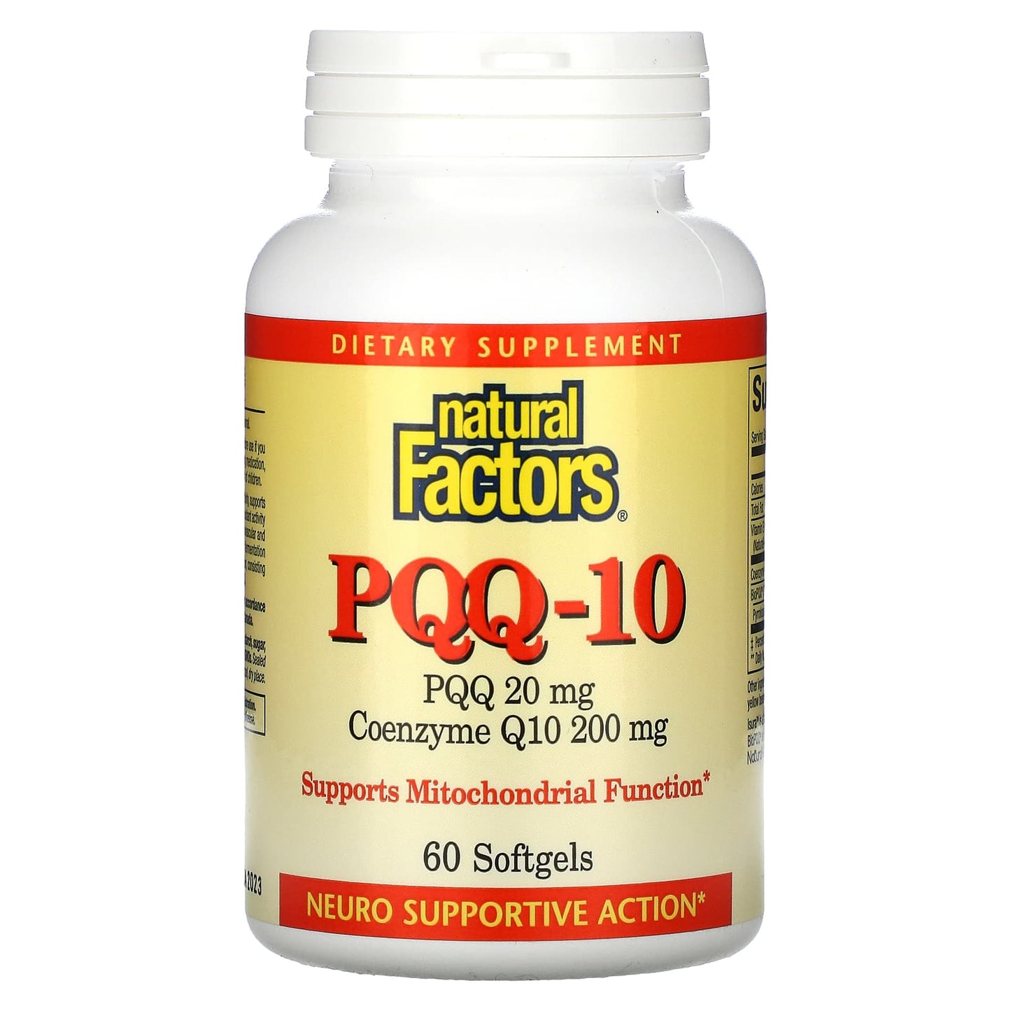 Natural Factors, PQQ-10, PQQ 20 mg, CoQ10 200 mg, 60 Softgels UPC 068958026190 | Hilife Vitamins