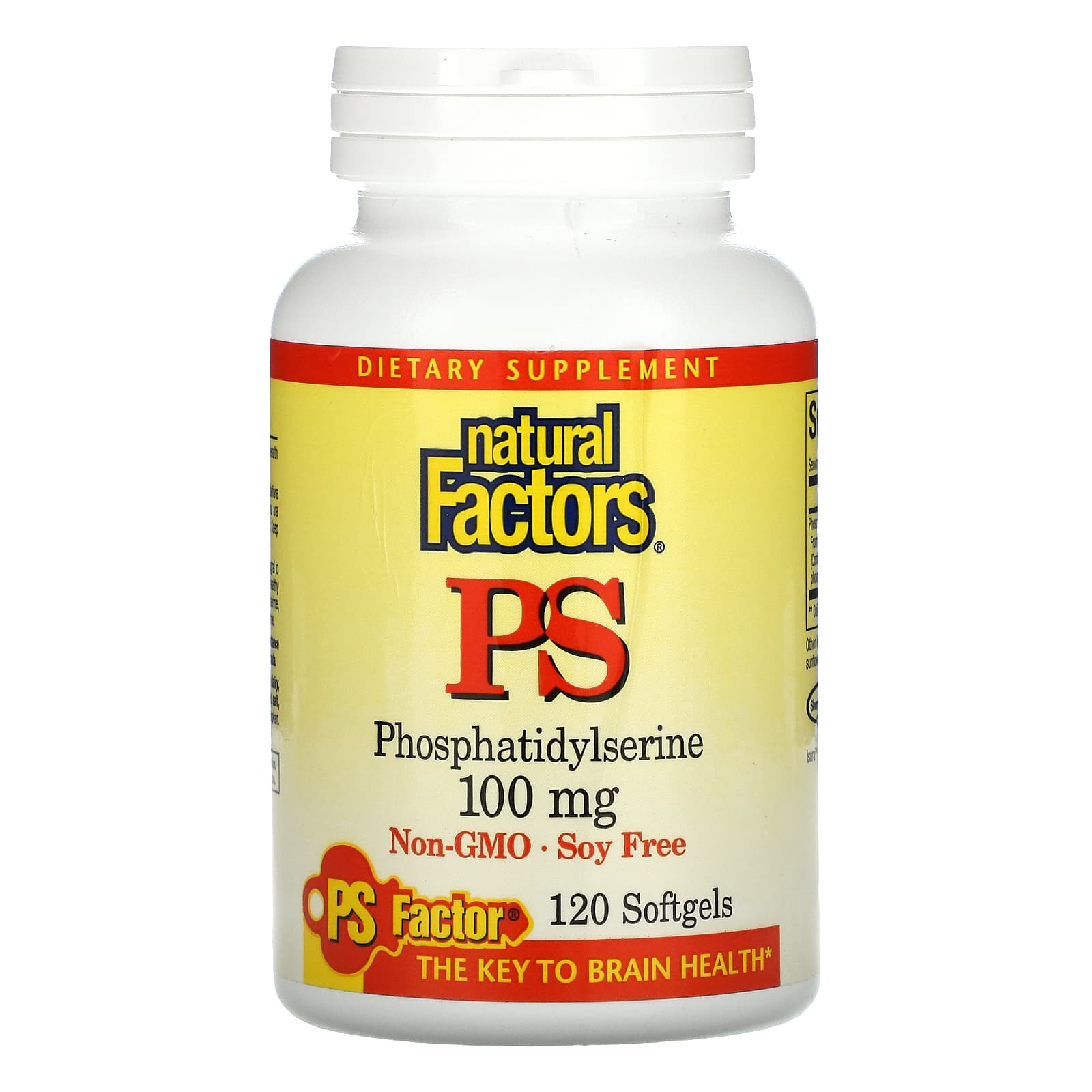 Natural Factors, PS, Phosphatidylserine, 100 mg, 120 Softgels UPC 068958026268 | Hilife Vitamins