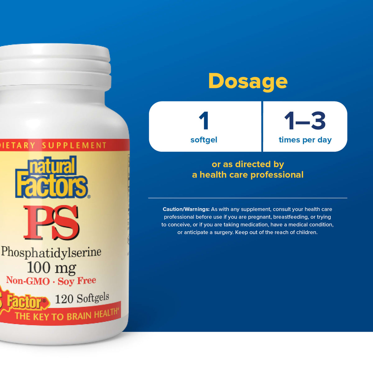 Natural Factors, PS, Phosphatidylserine, 100 mg, 120 Softgels UPC 068958026268 | Hilife Vitamins