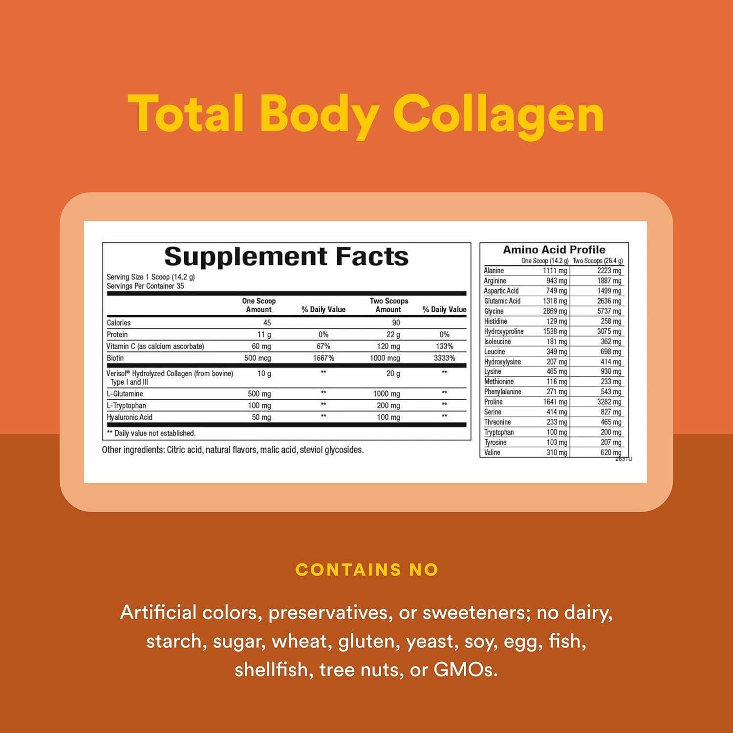 Natural Factors, Total Body Collagen™, Bioactive Peptides, Orange, 500 Grams UPC 068958026312 | Hilife Vitamins