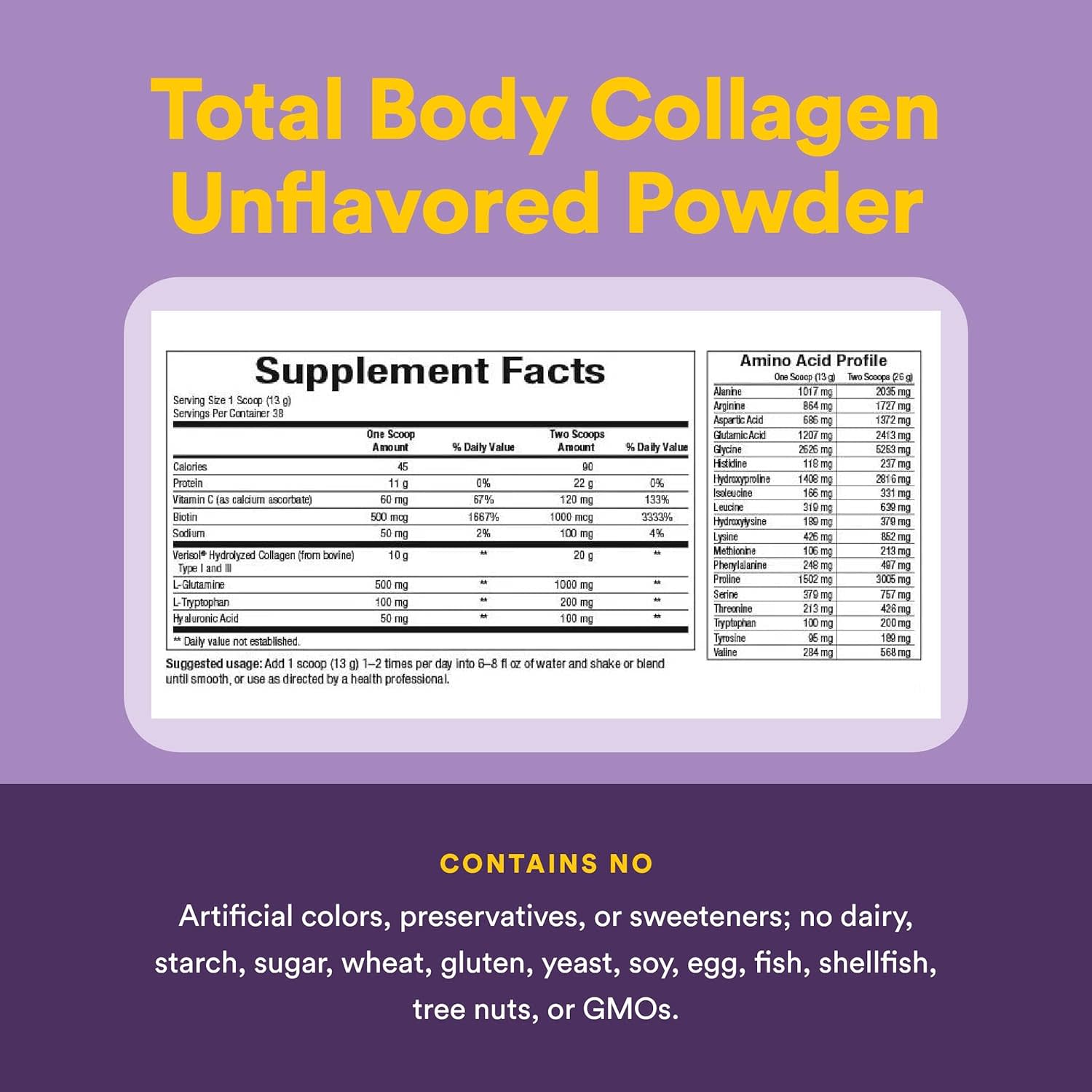 Natural Factors, Total Body Collagen™, Bioactive Peptides,Unflavored,, 500 Grams UPC 068958026329 | Hilife Vitamins