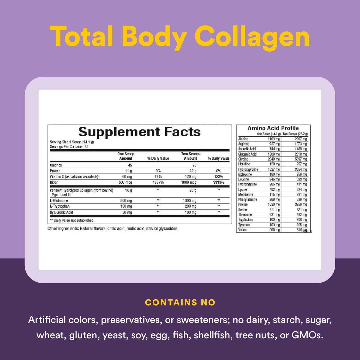Natural Factors, Total Body Collagen™, Bioactive Peptides, Pomegranate, 1 lb 1 oz (500 g) UPC 068958026350 | Hilife Vitamins