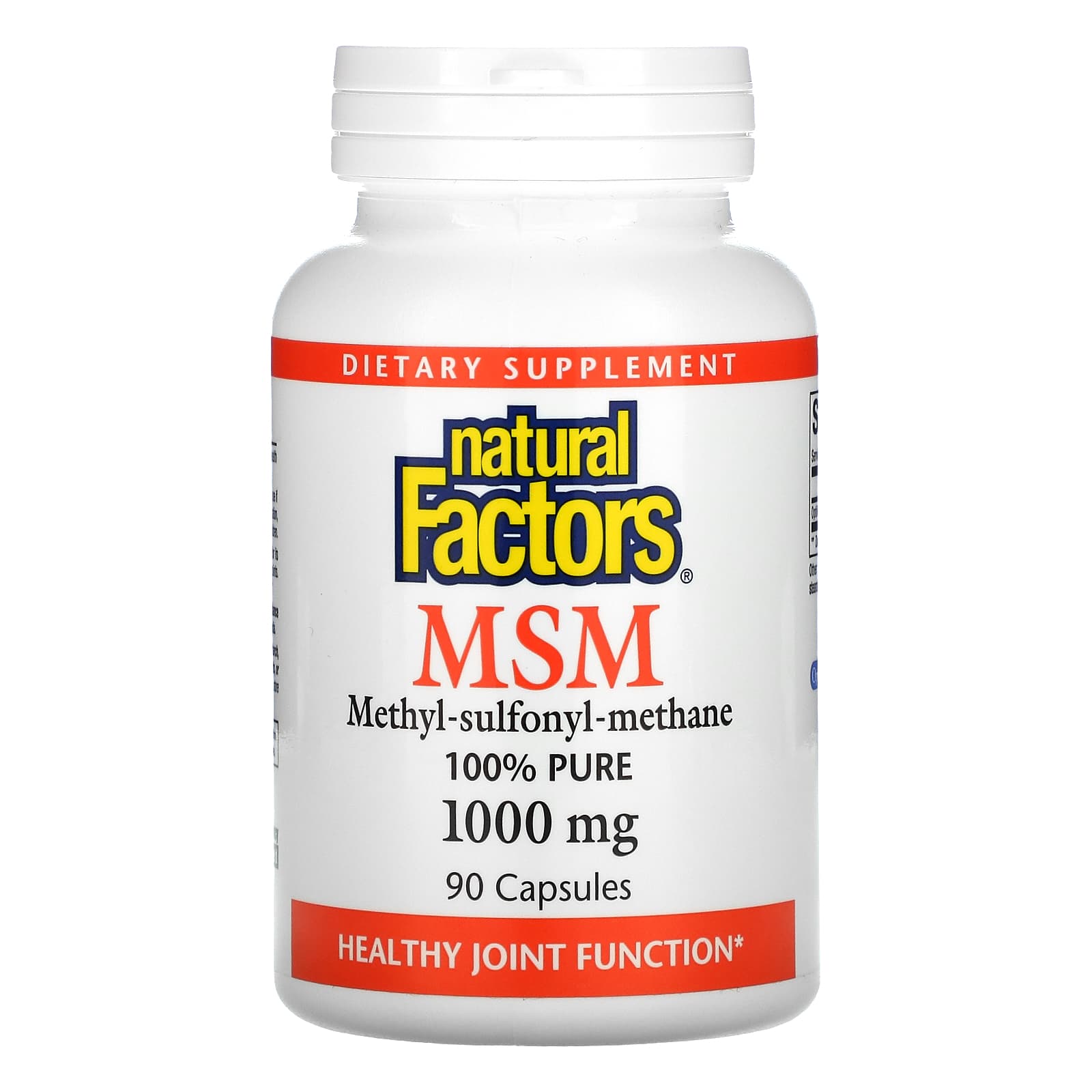 Natural Factors, MSM, 1,000 mg, 90 Capsules UPC 068958026527 | Hilife Vitamins