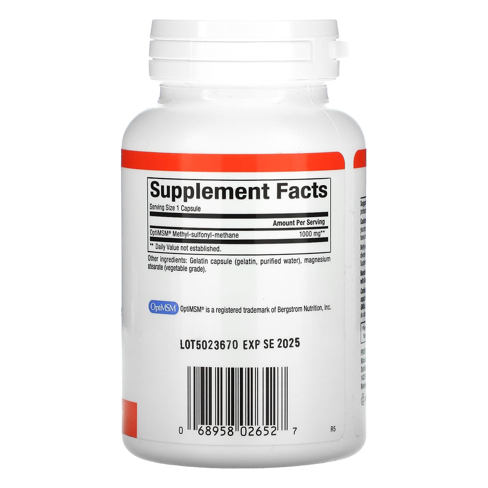Natural Factors, MSM, 1,000 mg, 90 Capsules UPC 068958026527 | Hilife Vitamins