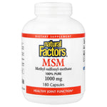 Natural Factors, MSM, Methyl-Sulfonyl-Methane, 1,000 mg, 180 Capsules UPC 068958026534 | Hilife Vitamins
