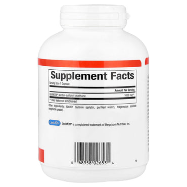 Natural Factors, MSM, Methyl-Sulfonyl-Methane, 1,000 mg, 180 Capsules UPC 068958026534 | Hilife Vitamins
