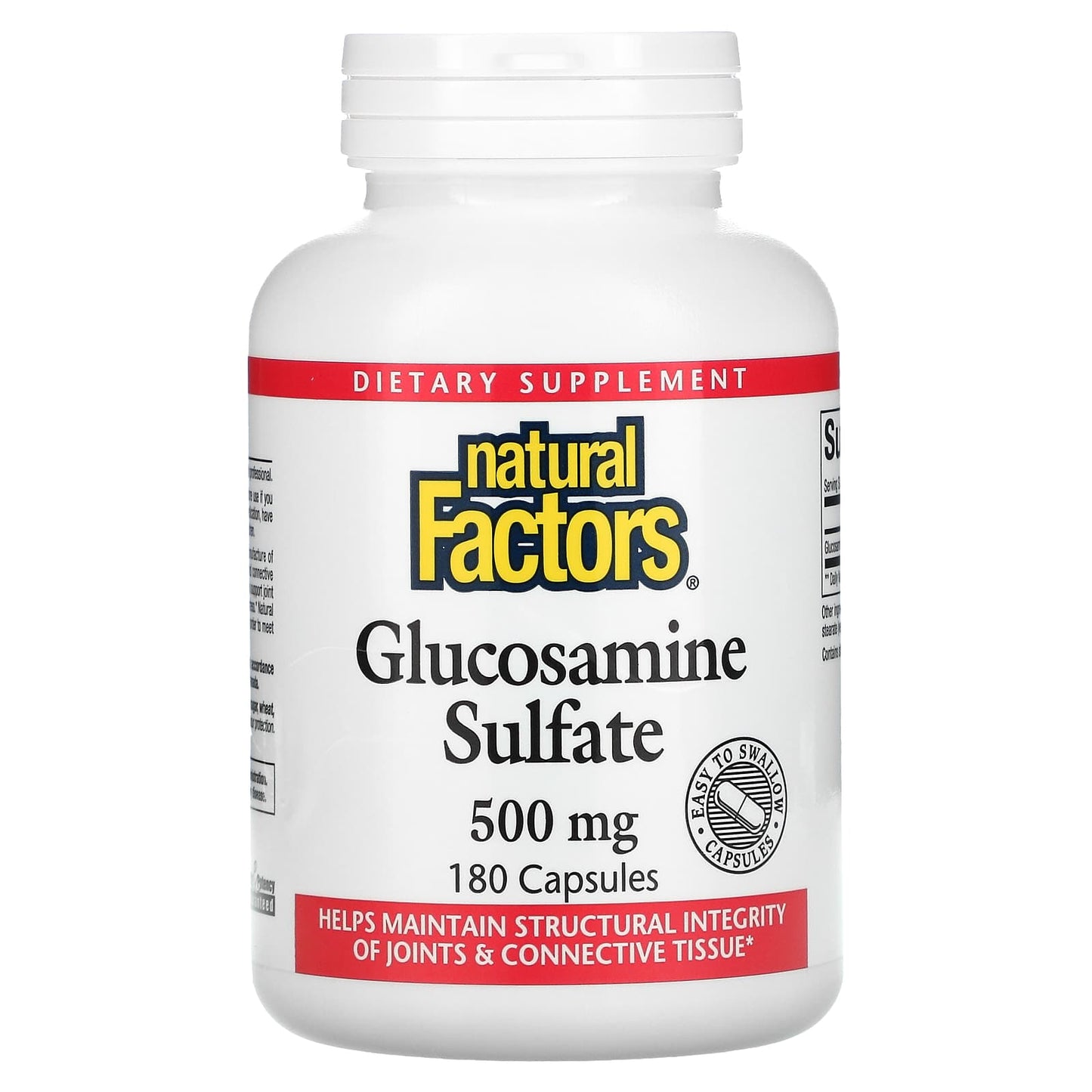 Natural Factors, Glucosamine Sulfate, 500 mg, 180 Capsules UPC 068958026565 | Hilife Vitamins