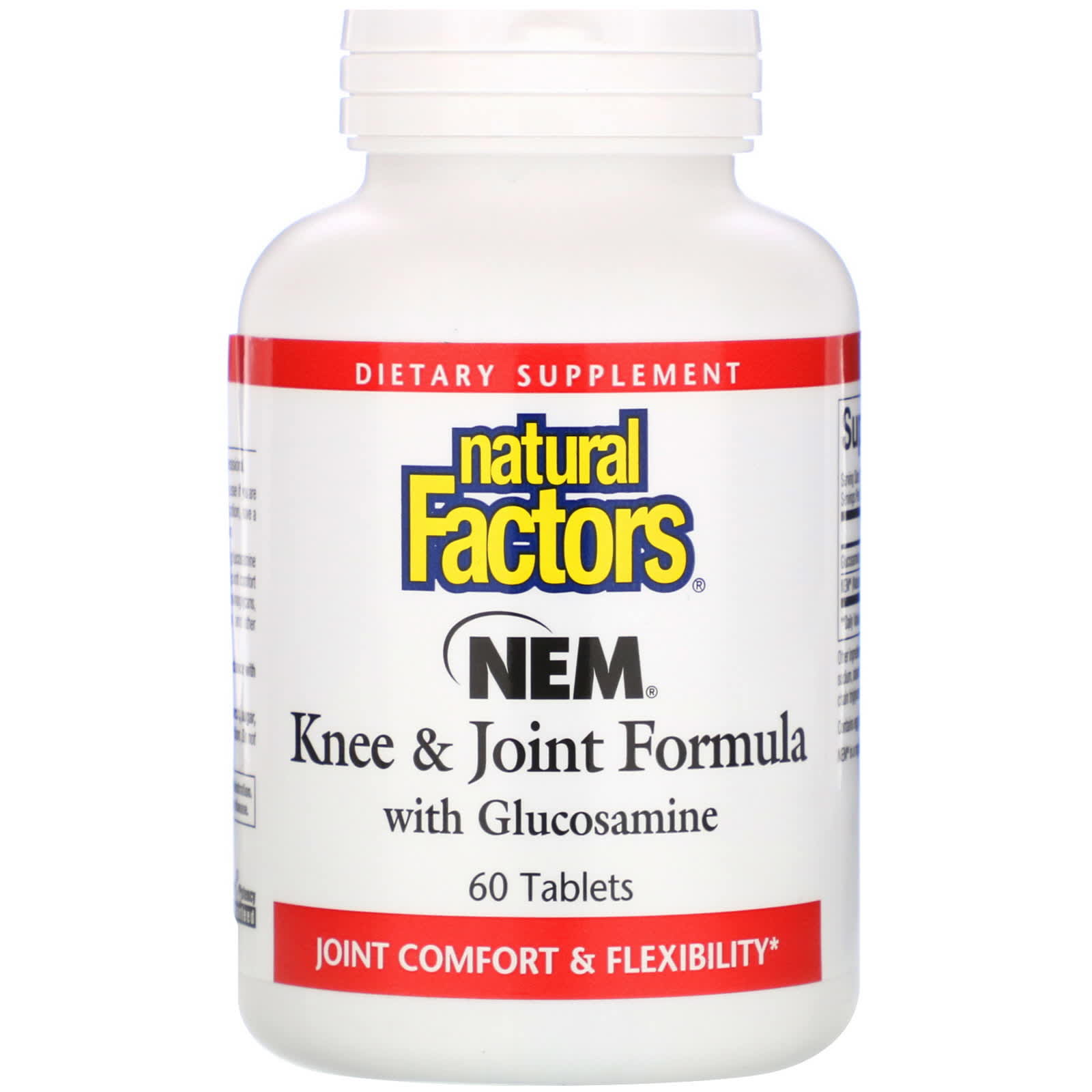 Natural Factors, NEM Knee & Joint Formula with Glucosmine, 60 Tablets UPC 068958026855 | Hilife Vitamins