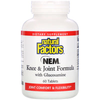 Natural Factors, NEM Knee & Joint Formula with Glucosmine, 60 Tablets UPC 068958026855 | Hilife Vitamins