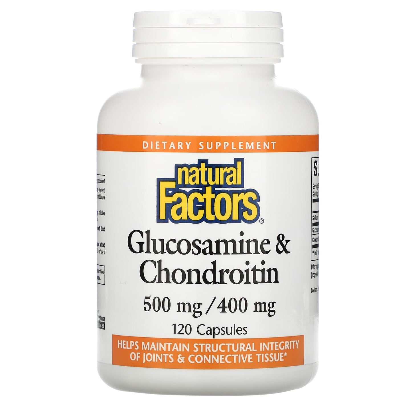 Natural Factors, Glucosamine & Chondroitin, 500 mg/400 mg, 120 Capsules UPC 068958026879 | Hilife Vitamins