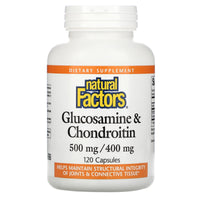 Natural Factors, Glucosamine & Chondroitin, 500 mg/400 mg, 120 Capsules UPC 068958026879 | Hilife Vitamins