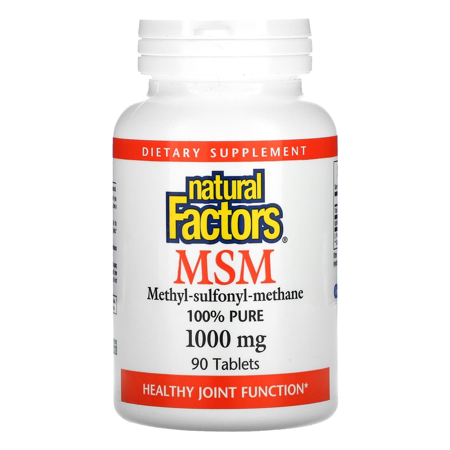 Natural Factors, MSM, 1,000 mg, 90 Tablets UPC 068958026909 | Hilife Vitamins